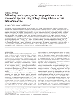 Estimating Contemporary Effective Population Size in Non-Model Species Using Linkage Disequilibrium Across Thousands of Loci