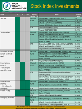 Stock Index Investments