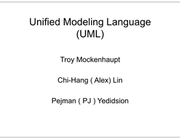 Unified Modeling Language (UML)