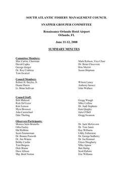 Committee Minutes June 2008