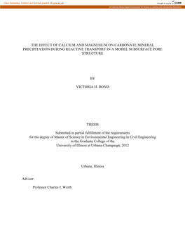 The Effect of Calcium and Magnesium on Carbonate Mineral Precipitation During Reactive Transport in a Model Subsurface Pore Structure