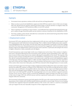 ETHIOPIA IDP Situation Report May 2019