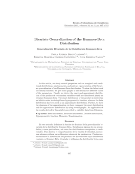 Bivariate Generalization of the Kummer-Beta Distribution