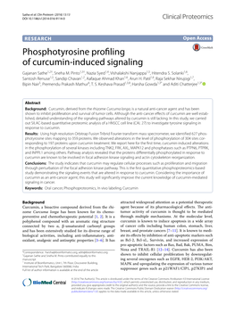 Phosphotyrosine Profiling of Curcumin-Induced Signaling