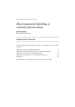 Environmental Shielding Is Contrast Preservation