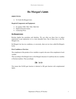 De-Morgan's Laws