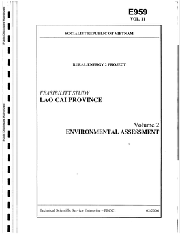 ENVIRONMENTAL ASSESSMENT Public Disclosure Authorized