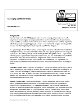 Managing Container Glass