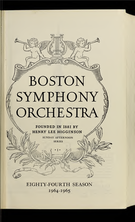 Boston Symphony Orchestra Concert Programs, Season 84, 1964-1965