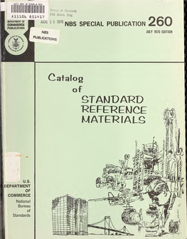 Catalog of Standard Reference Materials