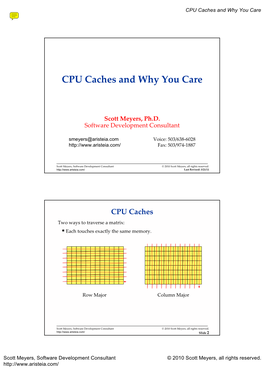 CPU Caches and Why You Care