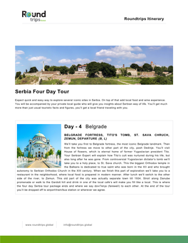 Serbia Four Day Tour