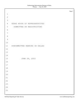 1 2 3 4 Texas House of Representatives 5