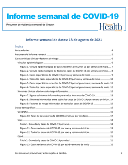 Informe Semanal De COVID-19