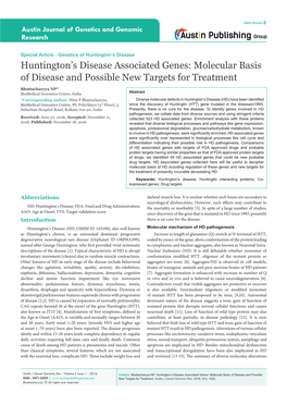 Huntington's Disease Associated Genes