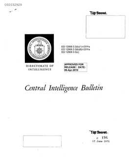 Central Intelligence Bulletin