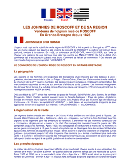 LES JOHNNIES DE ROSCOFF ET DE SA REGION Vendeurs De L'oignon Rosé De ROSCOFF En Grande-Bretagne Depuis 1828