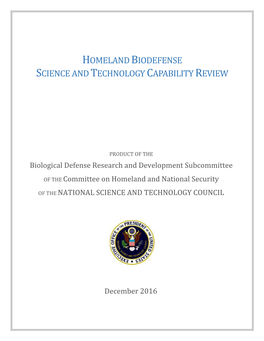 The Homeland Biodefense Science and Technology Capability Review