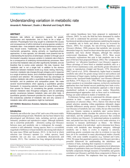 Understanding Variation in Metabolic Rate Amanda K