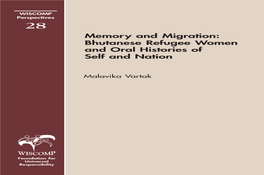 Bhutanese Refugee Women and Oral Histories of Self and Nation