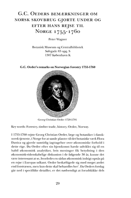 G.C. Oeders Bemærkninger Om Norsk Skovbrug Gjorte Under Og Efter Hans Rejse Til Norge 1755-1760