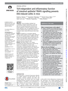 TLR-Independent Anti-Inflammatory Function of Intestinal Epithelial