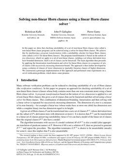 Solving Non-Linear Horn Clauses Using a Linear Horn Clause Solver ∗