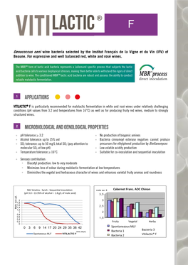 Oenococcus Oeni Wine Bacteria Selected by the Institut Français De La Vigne Et Du Vin (IFV) of Beaune. for Expressive and Well Balanced Red, White and Rosé Wines