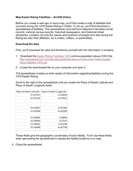 Map Easter Rising Fatalities – Arcgis Online Before You Create a Web App