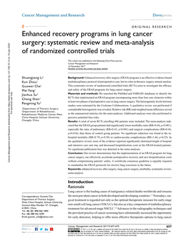 Systematic Review and Meta-Analysis of Randomized Controlled Trials