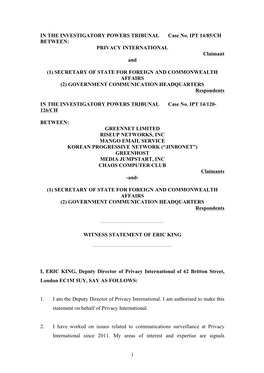 (1) SECRETARY of STATE for FOREIGN and COMMONWEALTH AFFAIRS (2) GOVERNMENT COMMUNICATION HEADQUARTERS Respondents