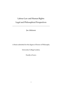 Labour Law and Human Rights: Legal and Philosophical Perspectives