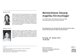 Meisterklasse Gesang Angelika Kirchschlager