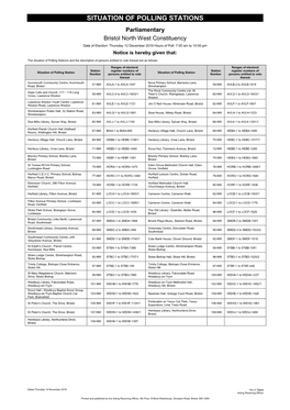 Situation of Polling Stations