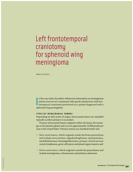 Left Frontotemporal Craniotomy for Sphenoid Wing Meningioma