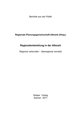 Regionalentwicklung in Der Altmark