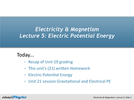 Electric Potential Energy