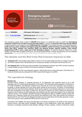Emergency Appeal Dominica: Hurricane Maria
