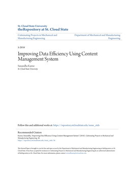 Improving Data Efficiency Using Content Management System Sunandha Kanne St