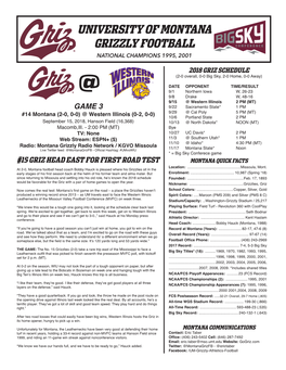 University of Montana Grizzly Football National Champions 1995, 2001