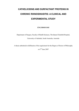 Cathelicidins and Surfactant Proteins In