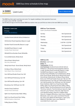 S880 Bus Time Schedule & Line Route