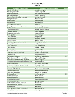 Minnesota Biodiversity Atlas Plant List