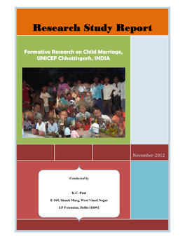 Formative Research on Child Marriage, Chhattisgarh, INDIA Acronyms Used