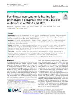 A Polygenic Case with 2 Biallelic Mutations in MYO15A and MITF