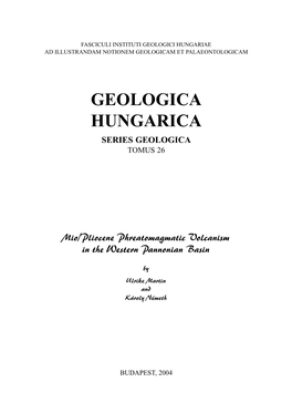 Geologica Hungarica. Series Geologica