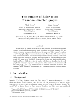 The Number of Euler Tours of Random Directed Graphs