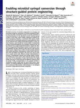 Enabling Microbial Syringol Conversion Through Structure-Guided Protein Engineering