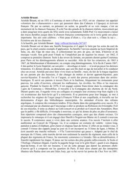 1 Aristide Bruant. Aristide Bruant, Né En 1851 À Courtenay Et Mort À