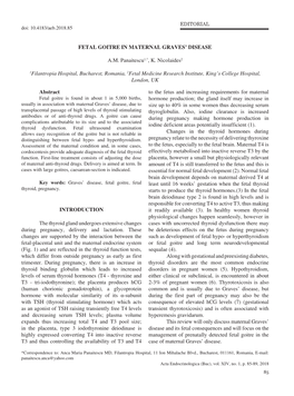 Fetal Goitre in Maternal Graves' Disease A.M